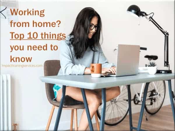 Image of woman who is happy working from home