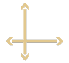 gold two arrow crossing icon image