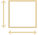 gold square with directional arrows icon jeep page dimension