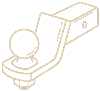 gold trailer hitch icon