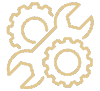 gold mechanical engineering icon