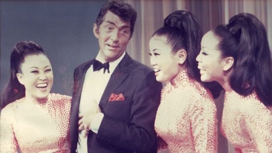 The Kim Sisters with Dean Martin.