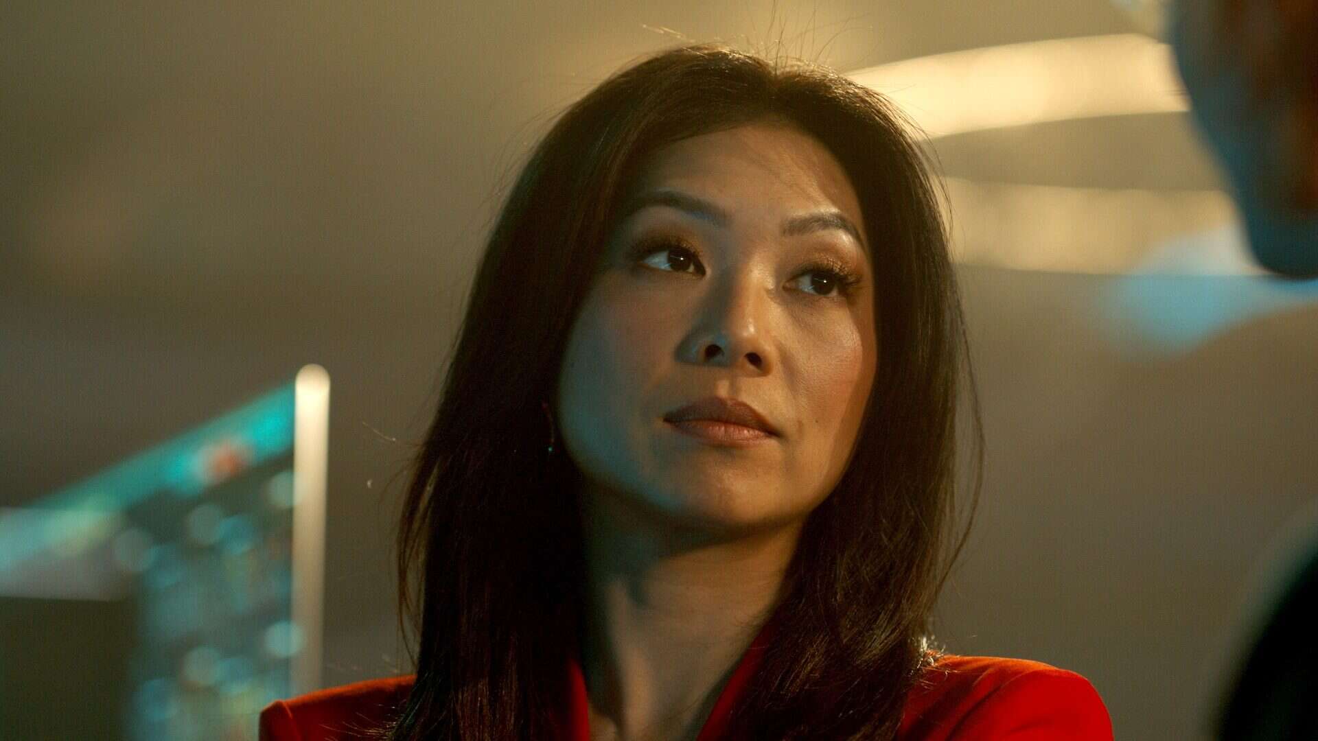 Closeup of Nanrisa Lee as Jenn Chu in "Quantum Leap."