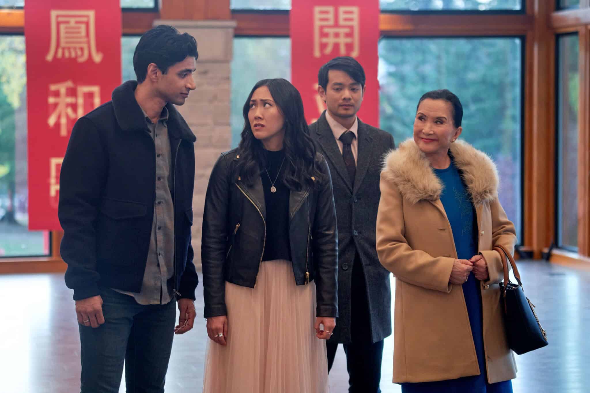 From left, Shawn Ahmed, Jasmine Chen, Osric Chau, and Lucille Soong in "Holidazed."