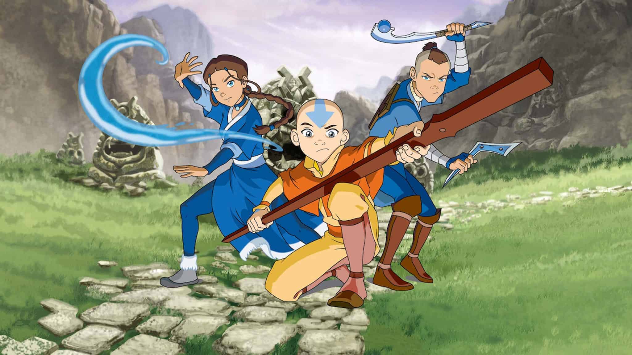 Katara, Aang, and Sokka in "Avatar: The Last Airbender."