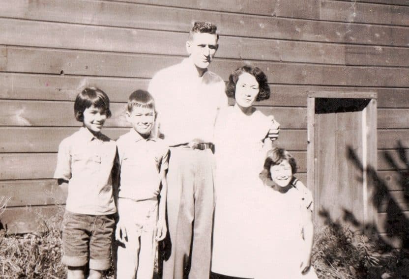 Black-and-white photo of the Tolbert family.