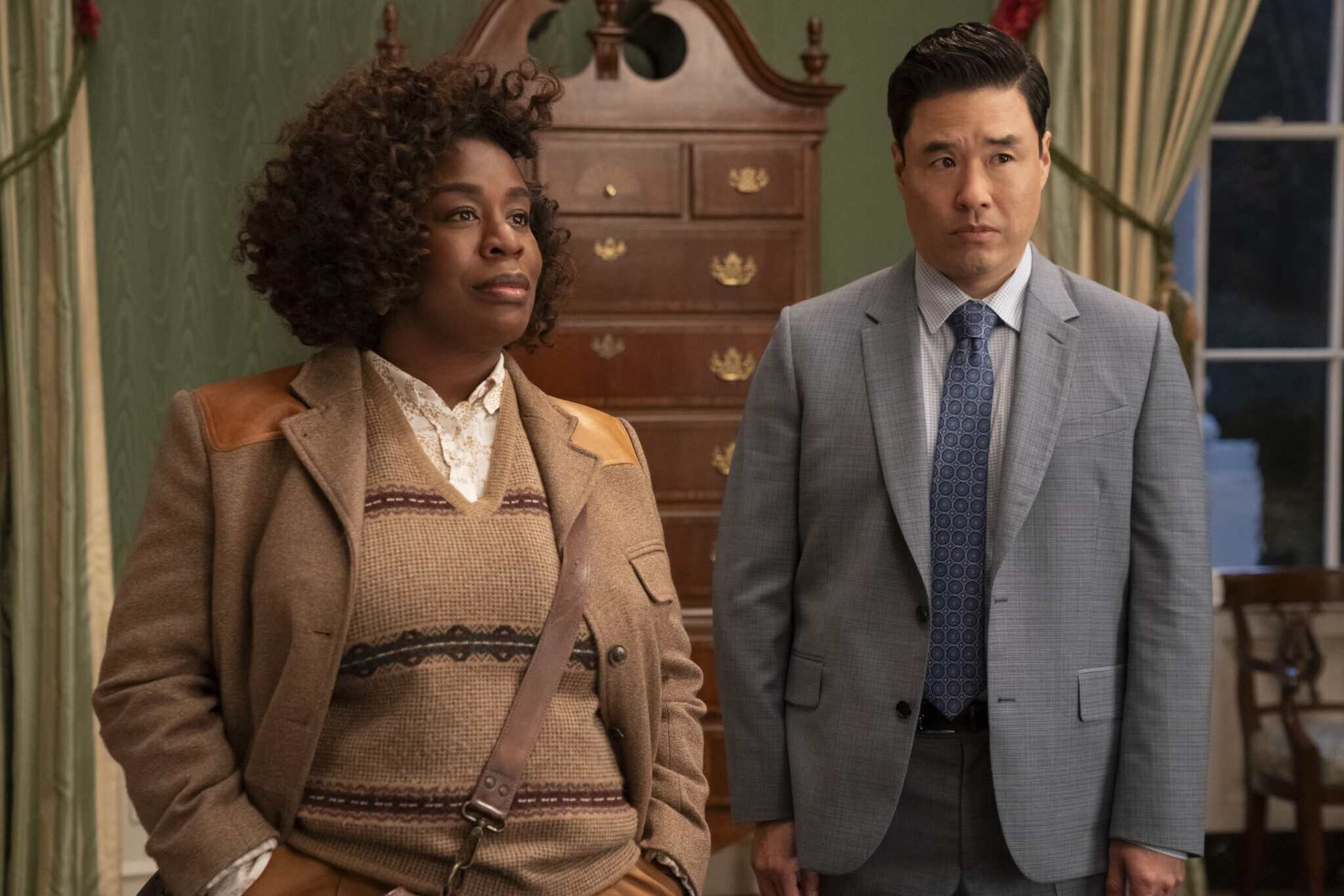 Uzo Aduba as Cordelia Cupp and Randall Park as Edwin Park in "The Residence."