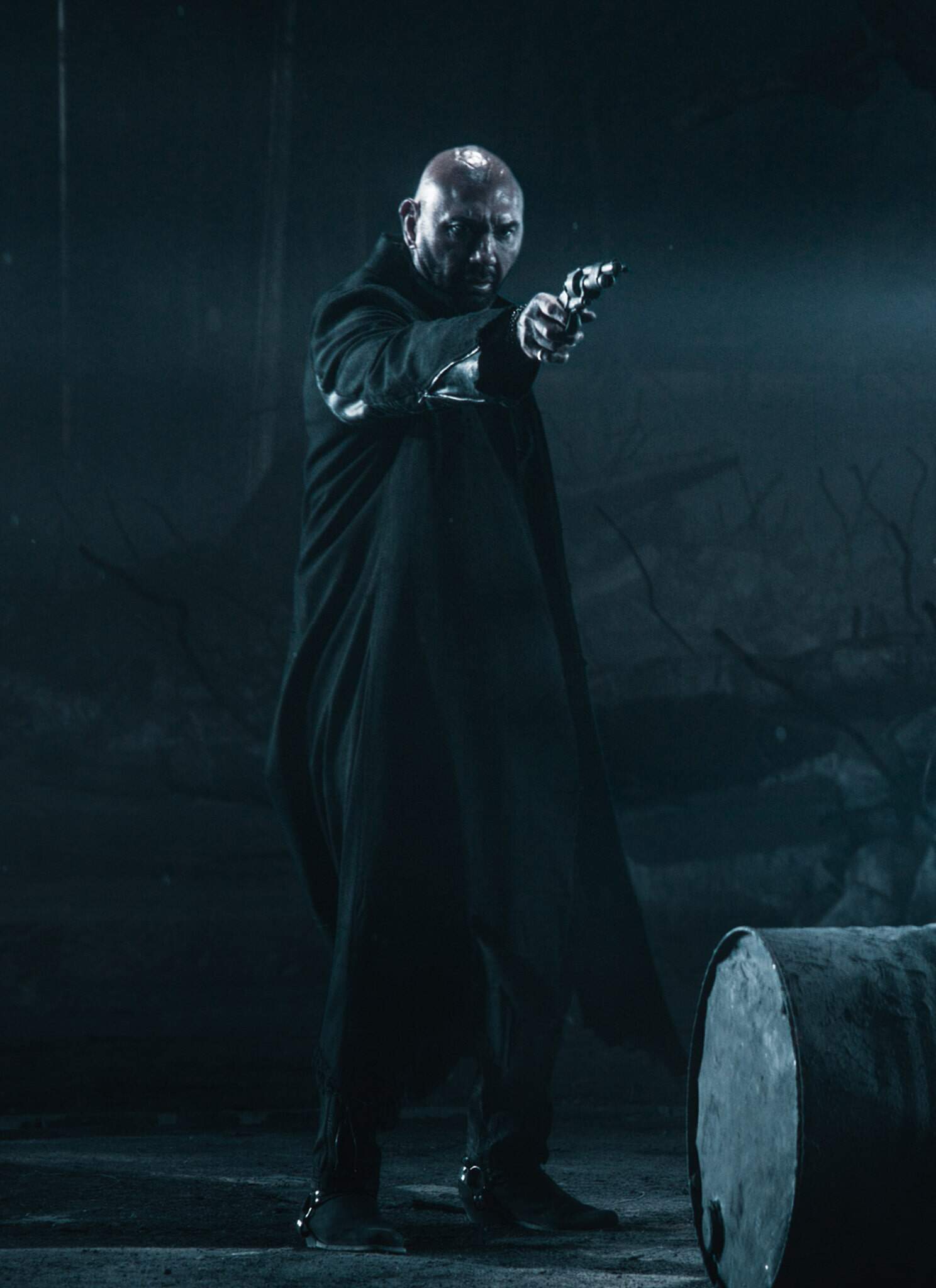 Dave Bautista and Milla Jovovich in "In the Lost Lands."
