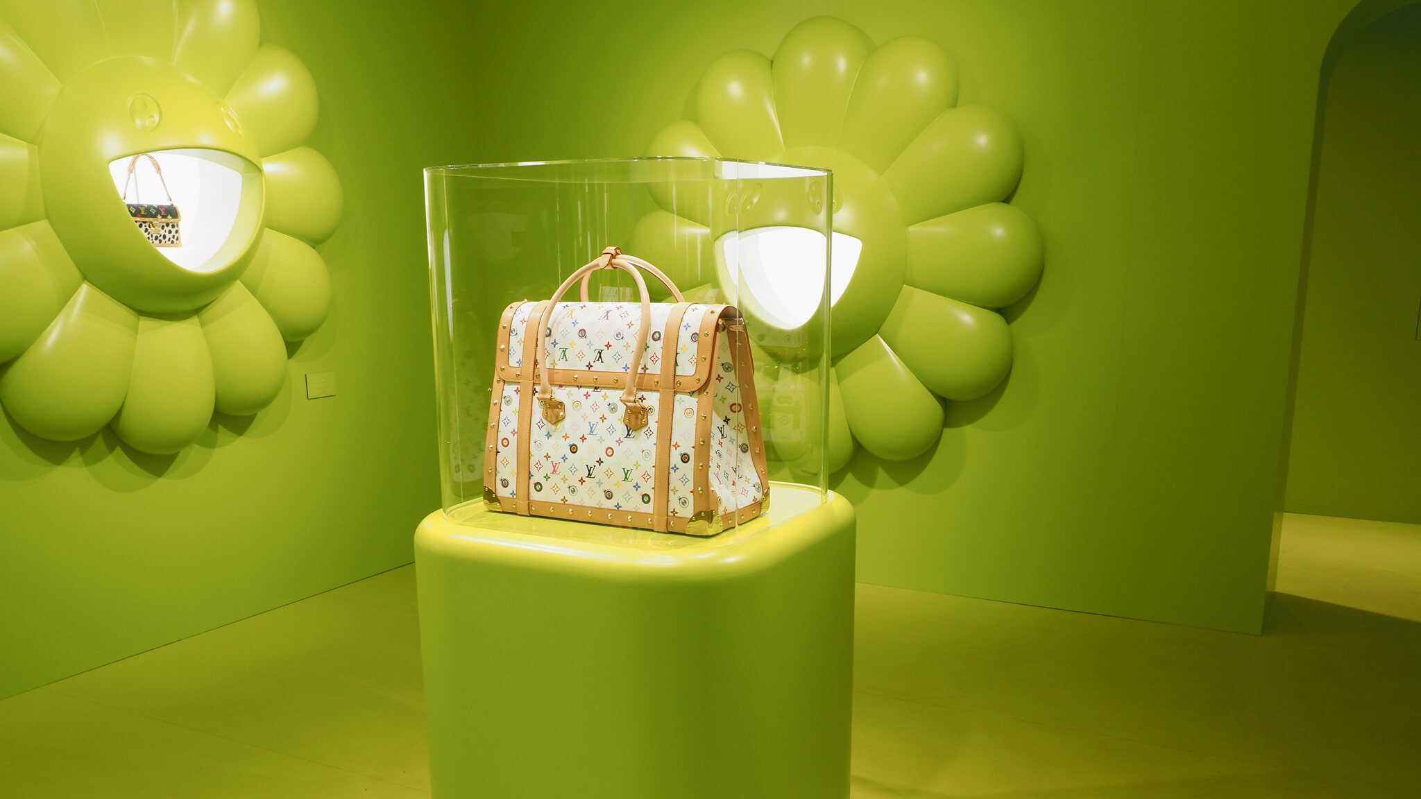 Pop-up store and gallery with Louis Vuitton x Murakami items in Tokyo's Jingumae area.