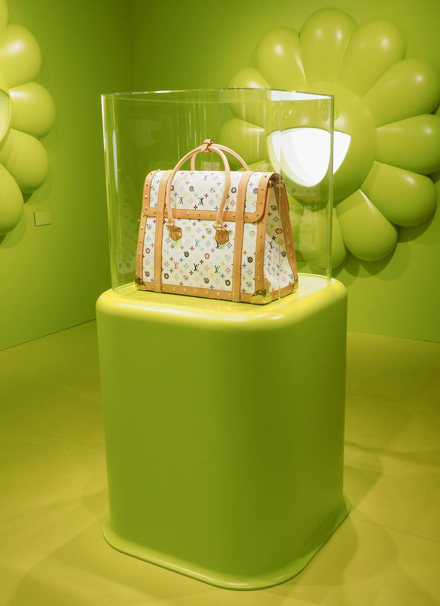 Pop-up store and gallery with Louis Vuitton x Murakami items in Tokyo's Jingumae area.