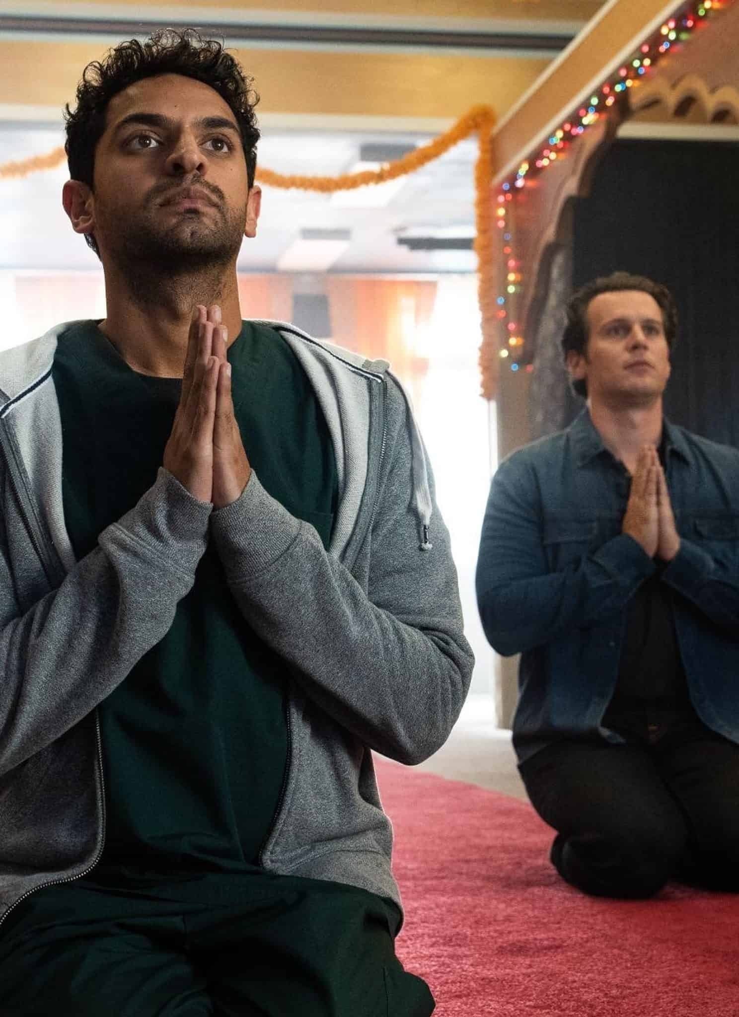 From left, Karan Soni as Naveen and Jonathan Groff as Jay in "A Nice Indian Boy."