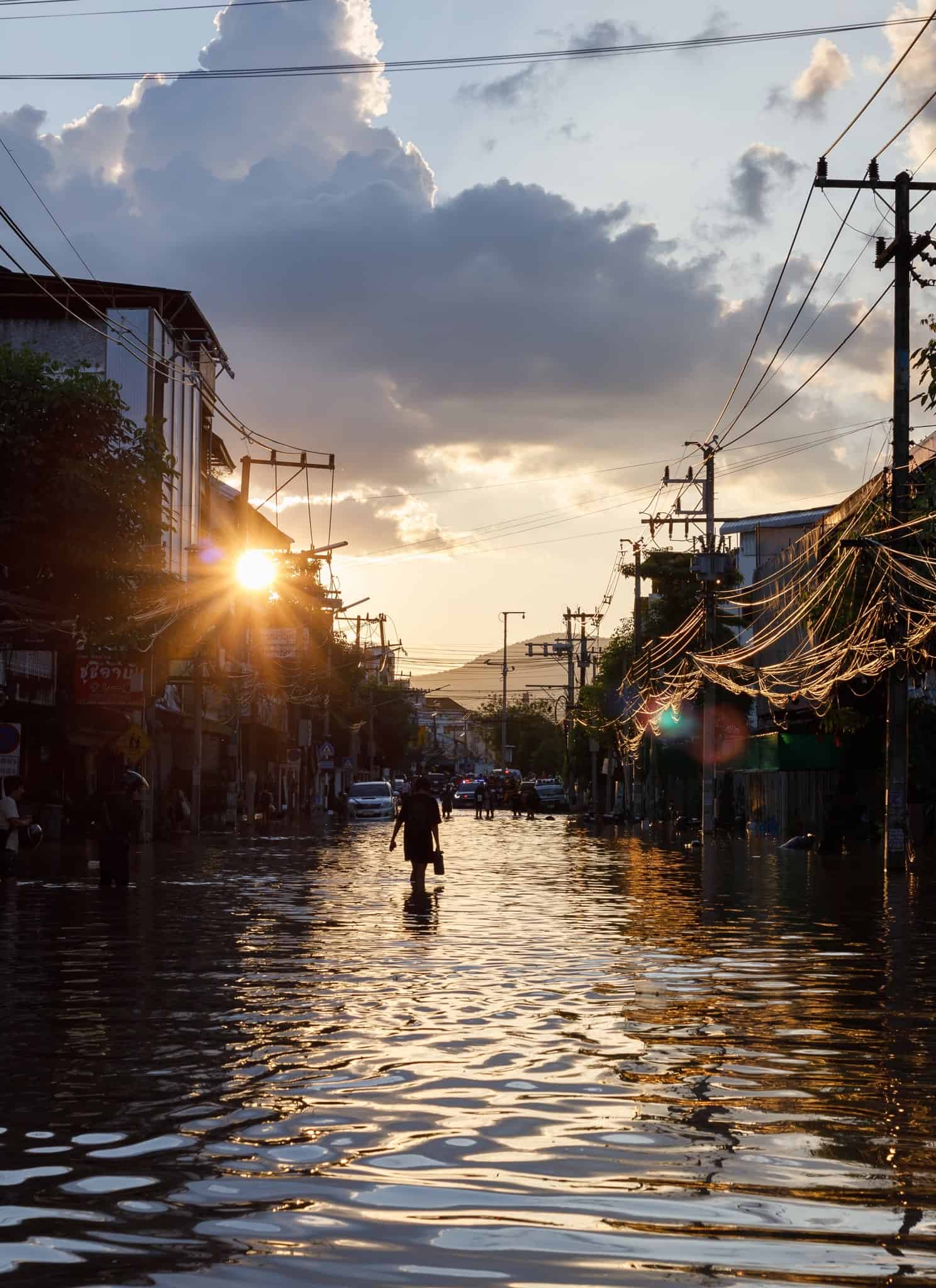 A flood in Chiang Mai, Thailand on October 6, 2024.