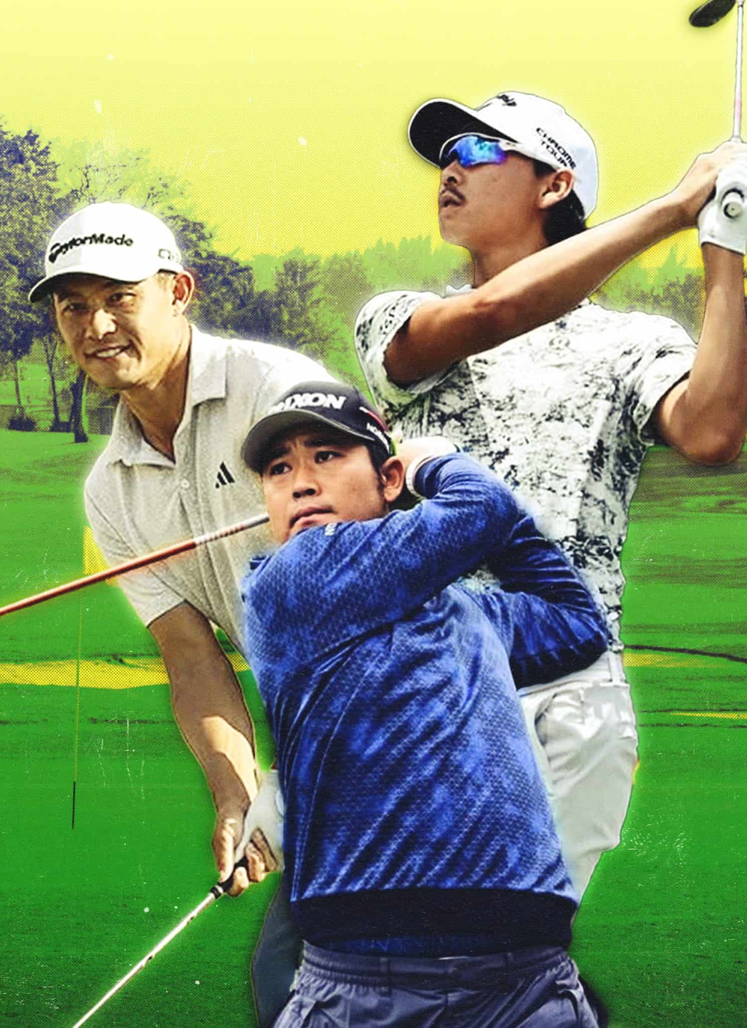Collin Morikawa, Hideki Matsuyama, and Min Woo Lee.