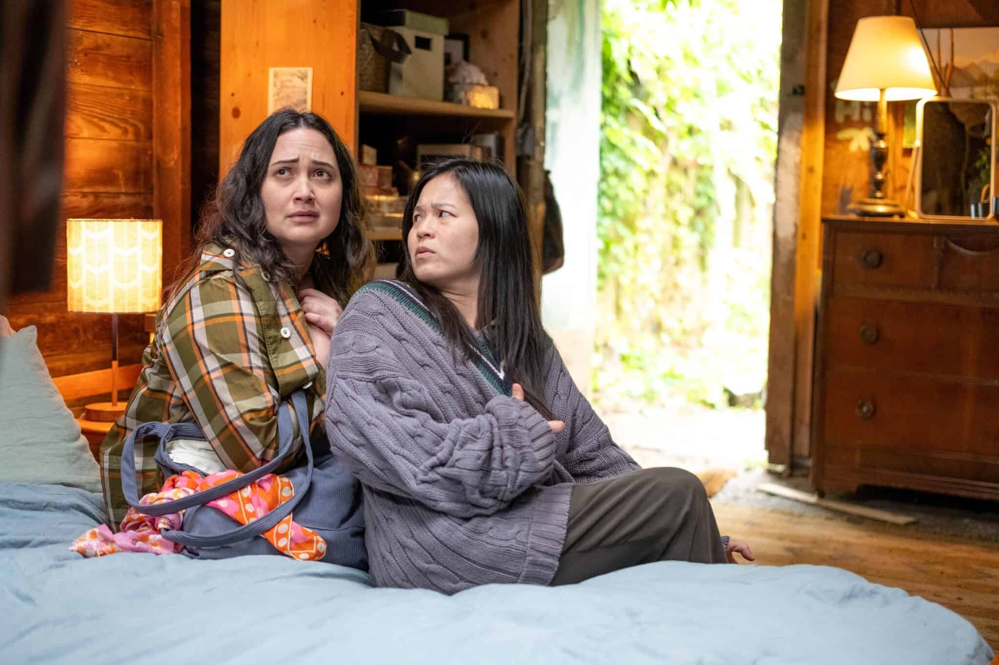 Lily Gladstone as Lee and Kelly Marie Tran as Angela in "The Wedding Banquet."