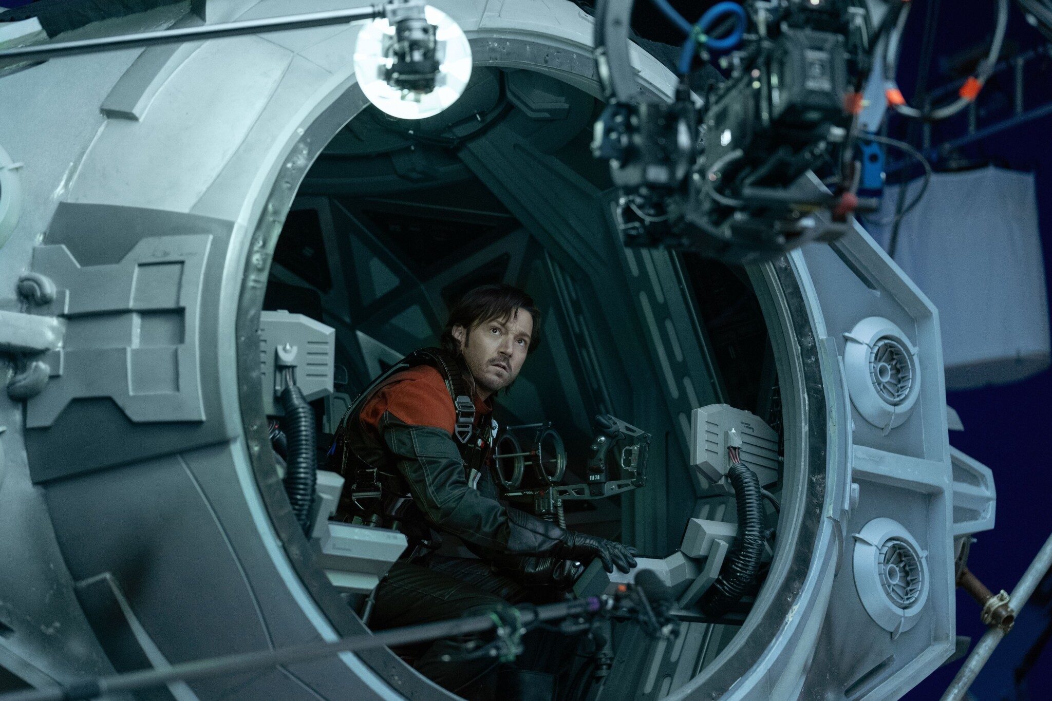 Diego Luna on the set of "Andor" season two.