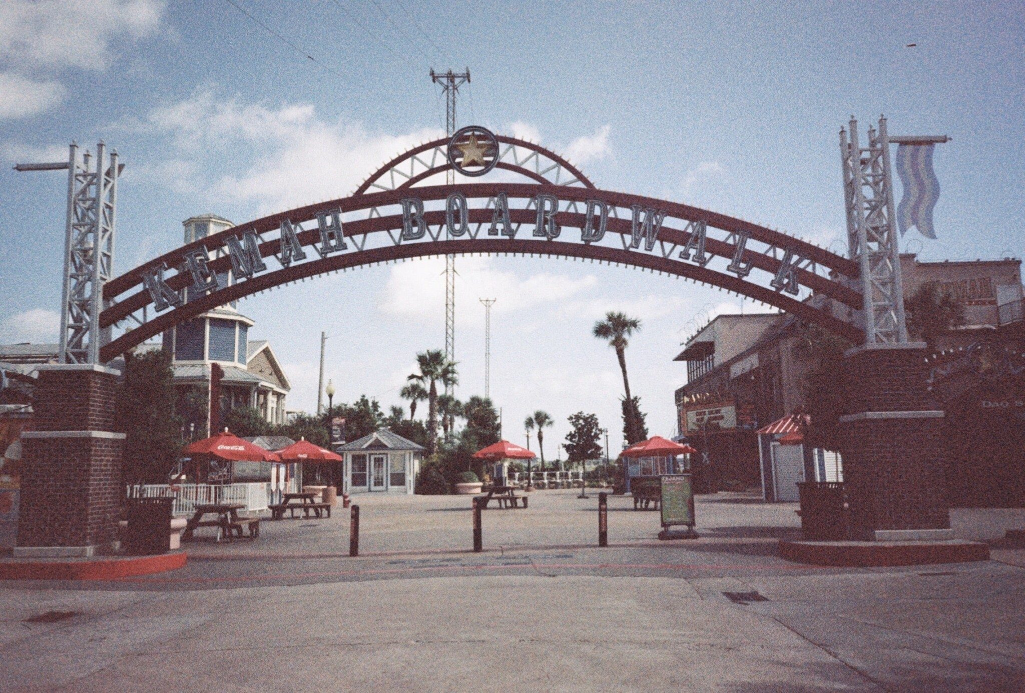 Film photo of Kemah boardwalk.