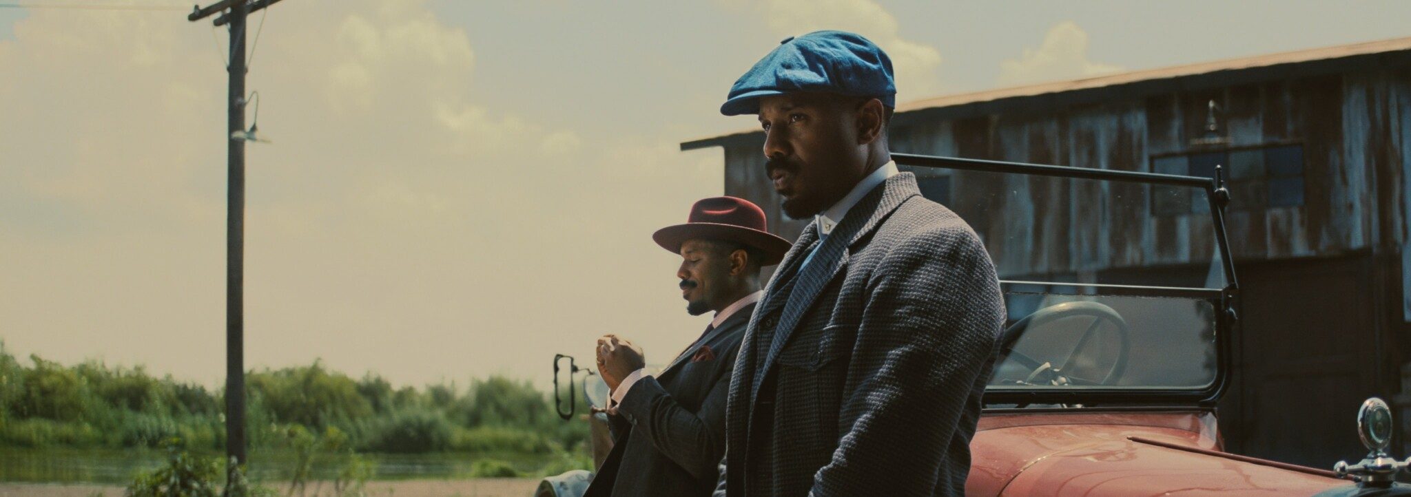 Michael B. Jordan as twins Smoke and Stack in "Sinners."