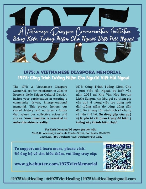 1975: A Vietnamese Diaspora Memorial fundraising campaign flyer.