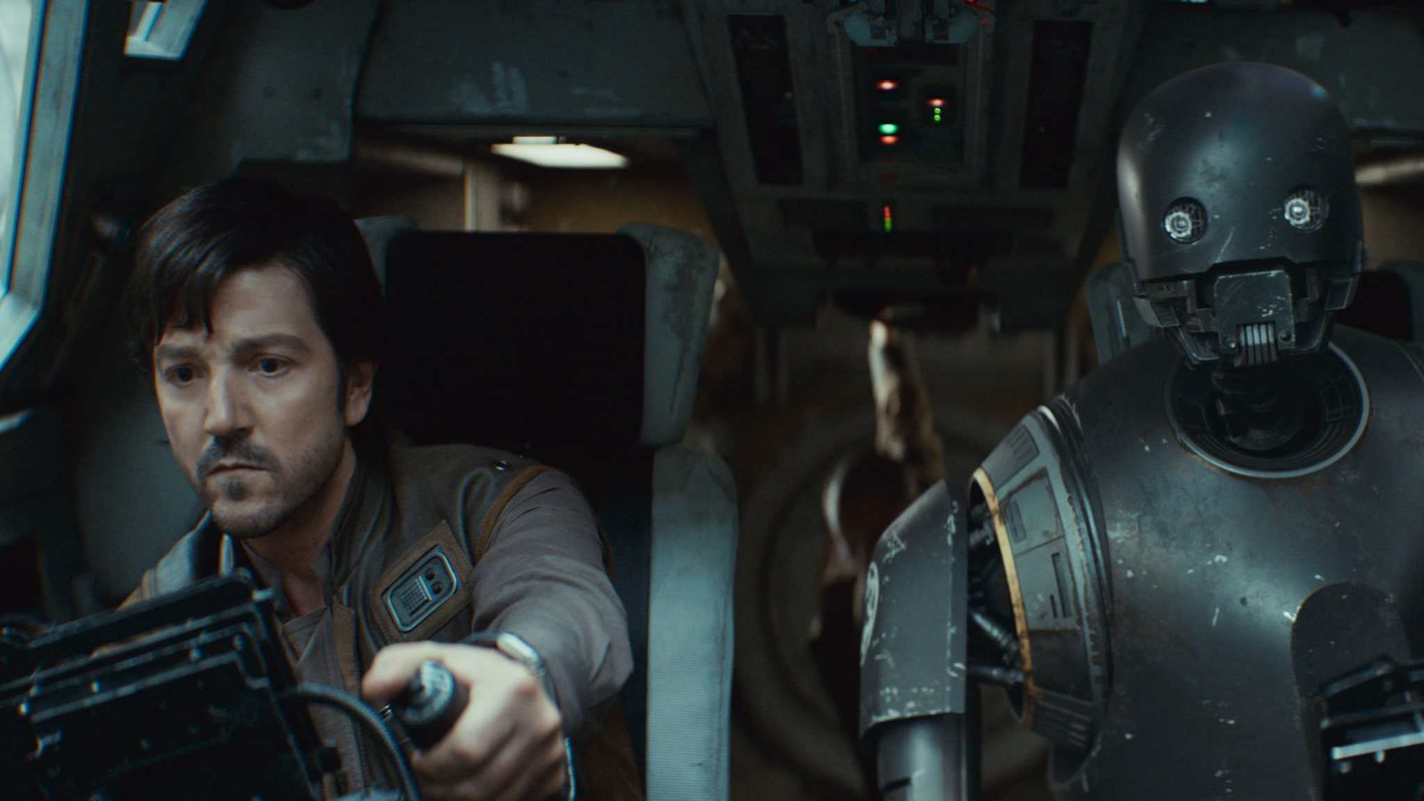 Cassian Andor (Diego Luna) and K-2SO (Alan Tudyk) in "Andor" season two.