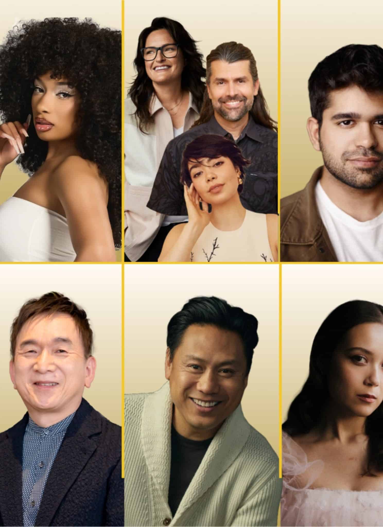 Gold House figures and headshots in gold background.