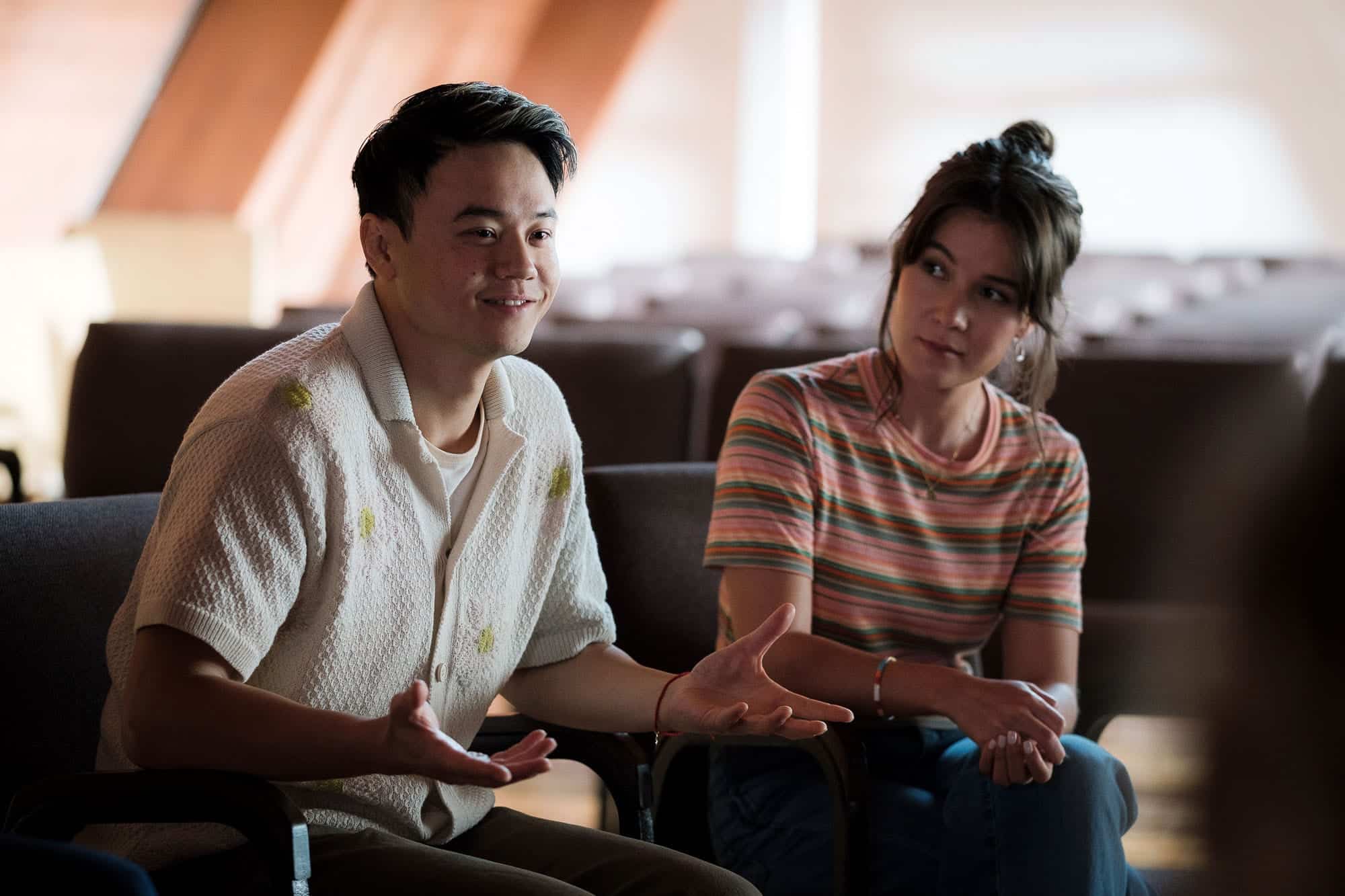 Ricky He and Ali Fumiko Whitney as Blake and Riley in "Worth the Wait."