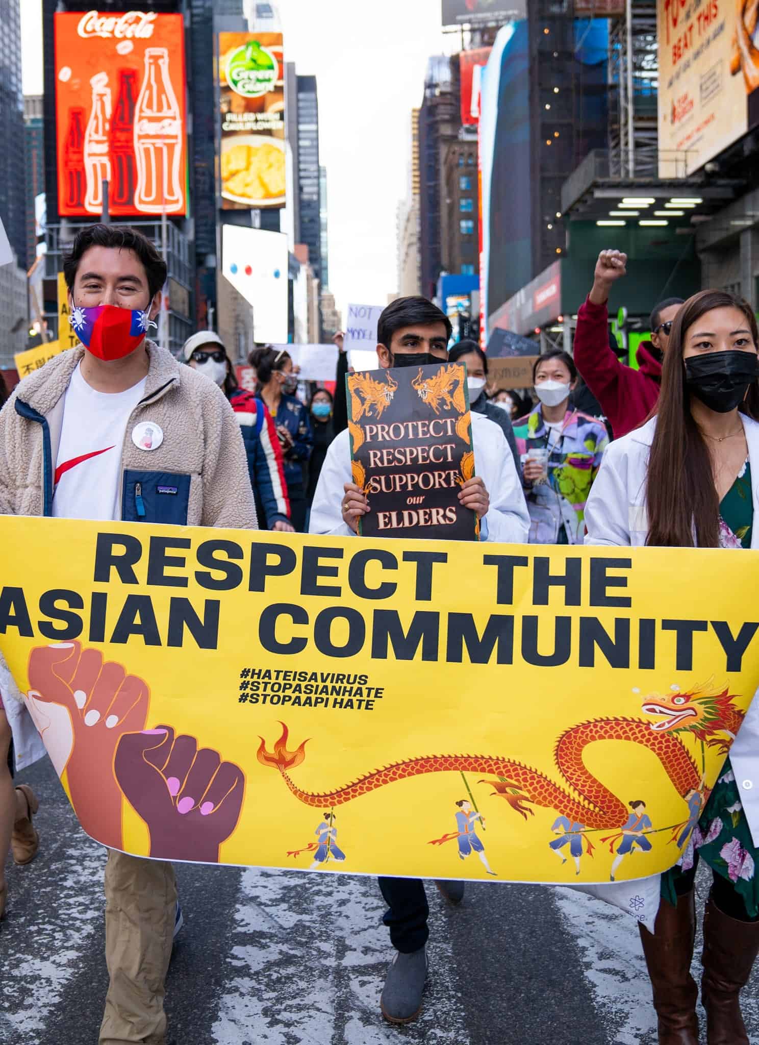 Times Square takeover march against Asian hate crimes on April 4, 2021.