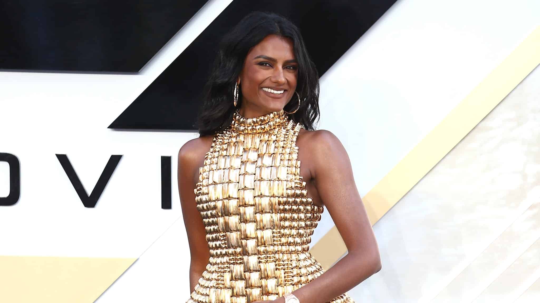 Simone Ashley attends the "F1" movie European premiere at Cineworld Leicester Square.