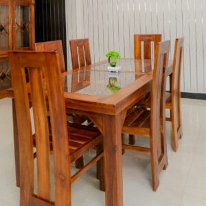 DT6 - Pulse Teak dining table and chairs kavichchiya