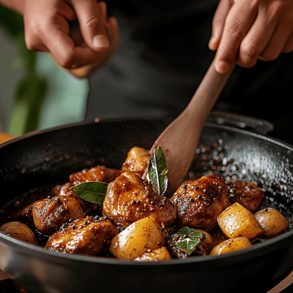 Filipino Chicken Adobo with Crispy Potatoes