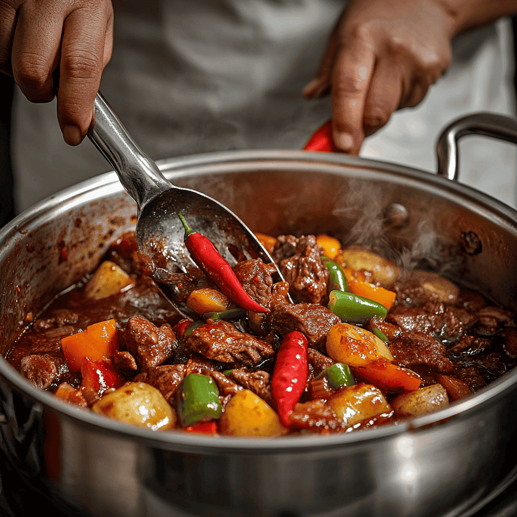 Filipino Beef Caldereta (Kalderetang Baka)