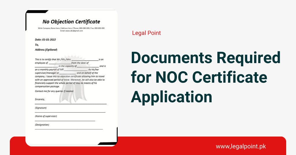 Documents Required for NOC Certificate Application