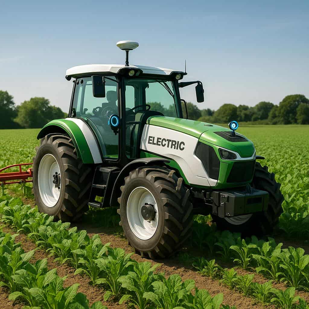 Electric Tractor on Farm