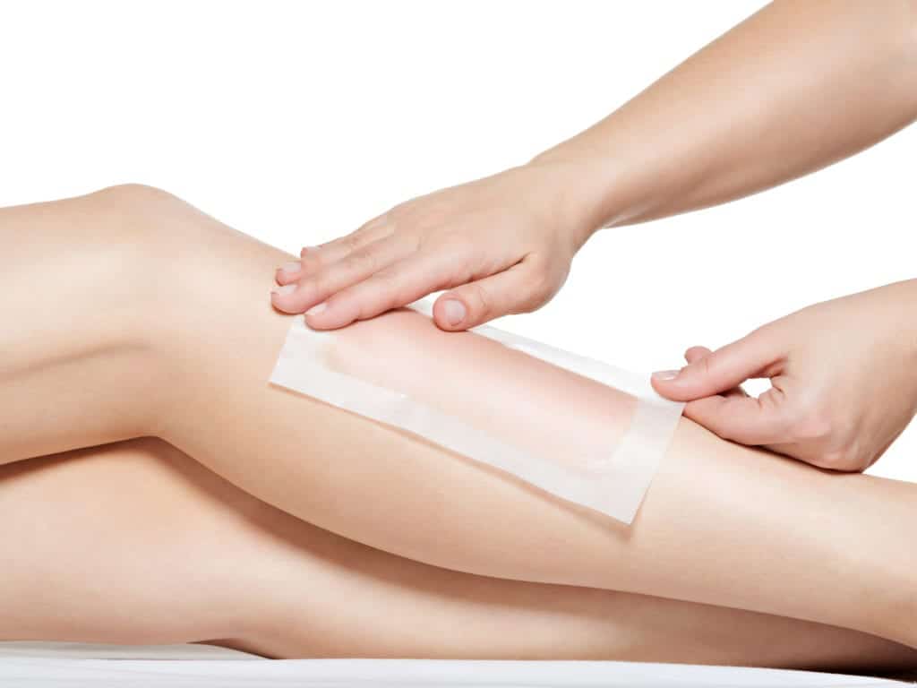 Client getting their legs waxed in Rockville, MD