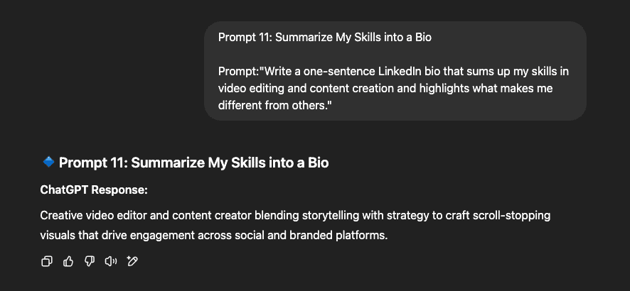 summarize bio skills
