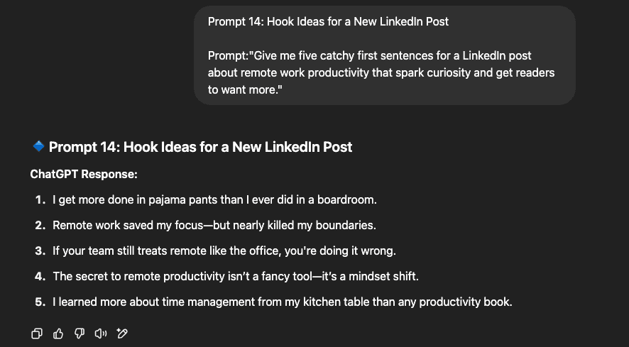 hook ideas for linkedin post