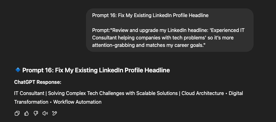 fix existing linkedin profile heading