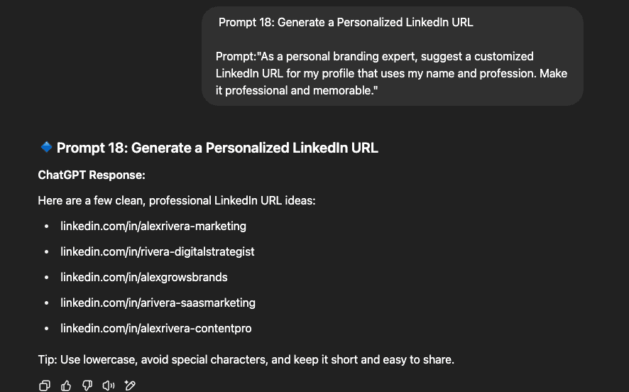 personalized linkedin url