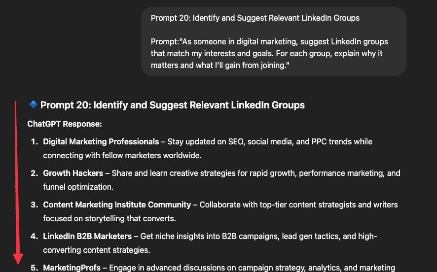 identify linkedin groups with chatgpt prompt