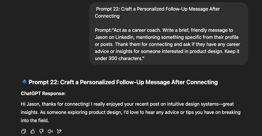 personalized follow up message