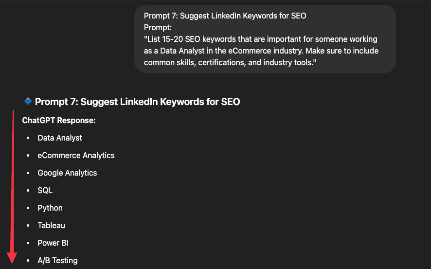 suggest linkedin keywords SEO