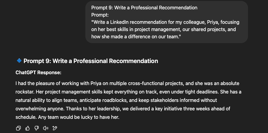 professional linkedin recommendation 