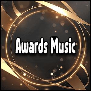 Awards music logo on a black background.