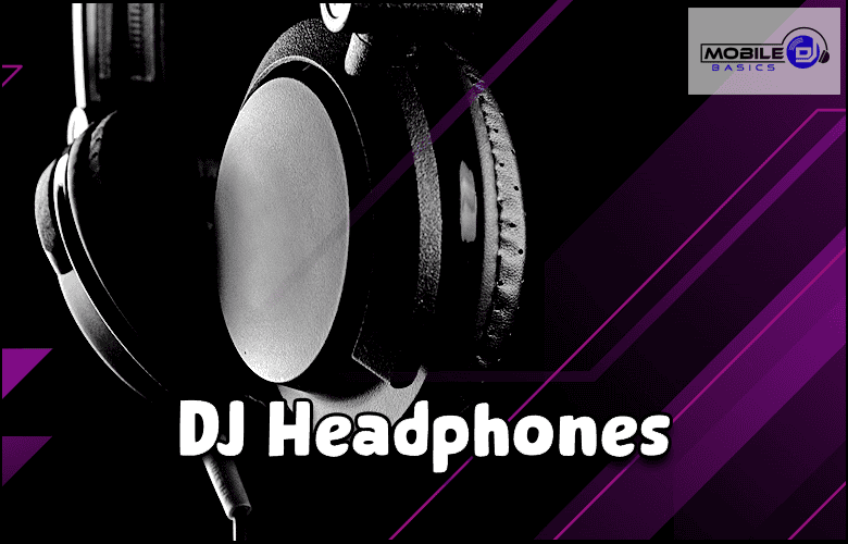 Dj headphones on a black background.