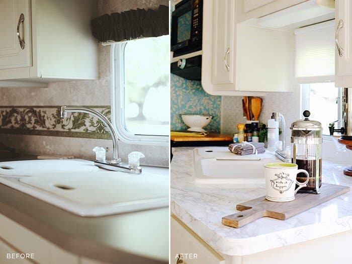 camper decorating ideas-5th wheel sink