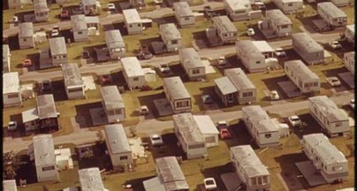 mobile home park rent across the nation - arial view of 1970's park