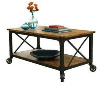 table used in affordable living room makeover