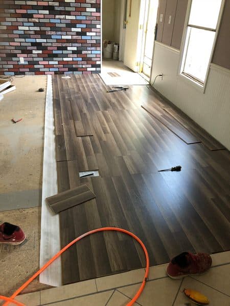 updated single wide-flooring during 3