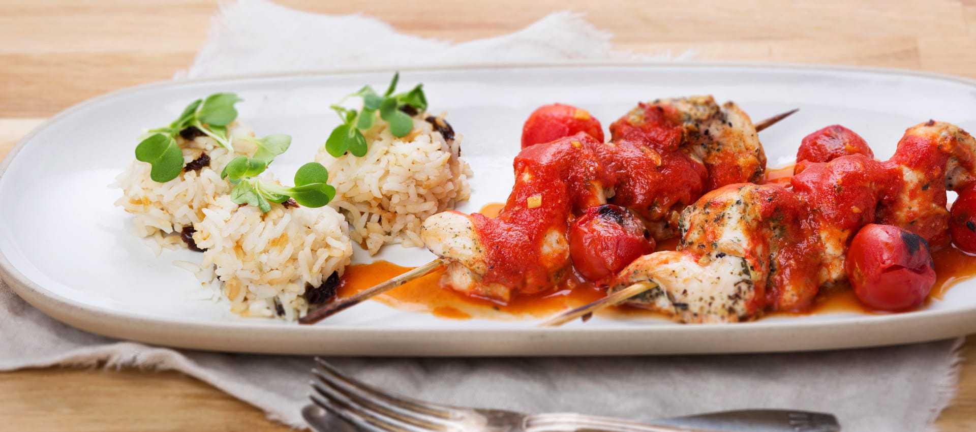 Kycklingspett med chili och ingefära