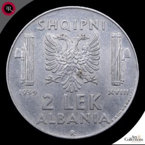 ALBANIA 2 LEK 1939 OCUPACION ITALIANA