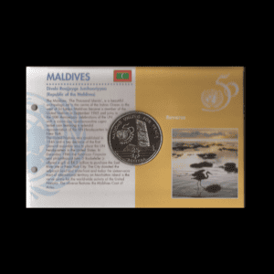 BLISTER DE MALDIVAS CON MONEDA INCLUIDA «SERIE ONU» 1995